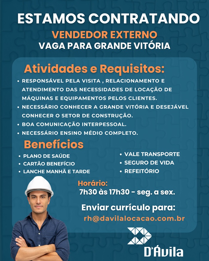 Vaga para Vendedor Externo