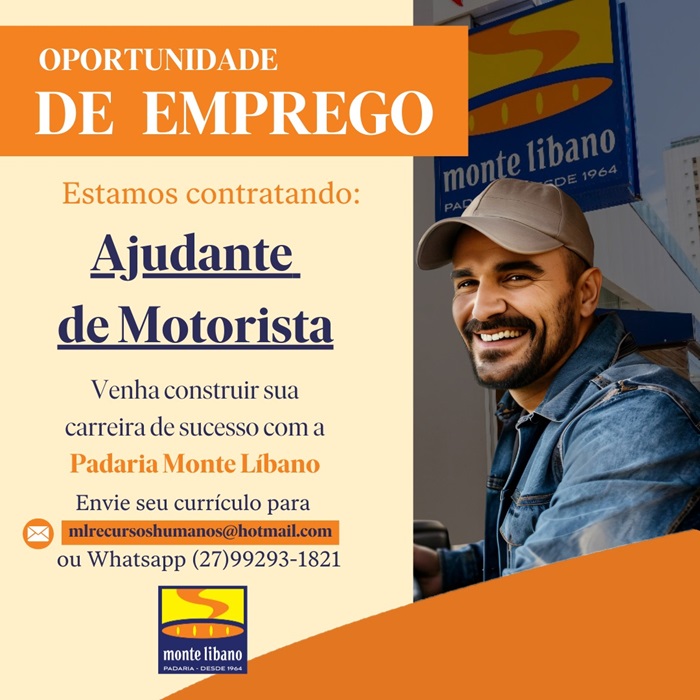 Monte Líbano contrata Ajudante de Motorista