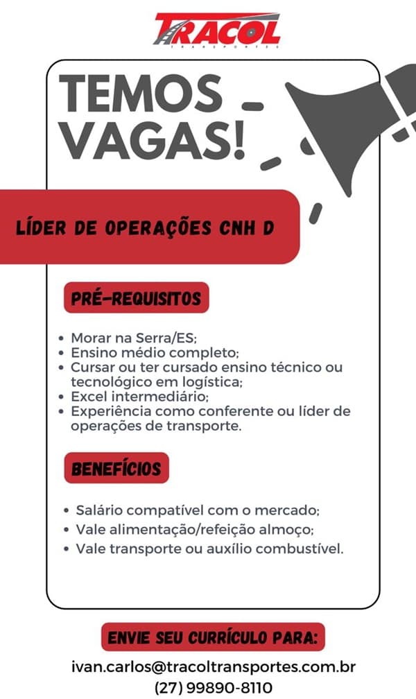 LÍDER DE OPERAÇÕES (CNH D)
