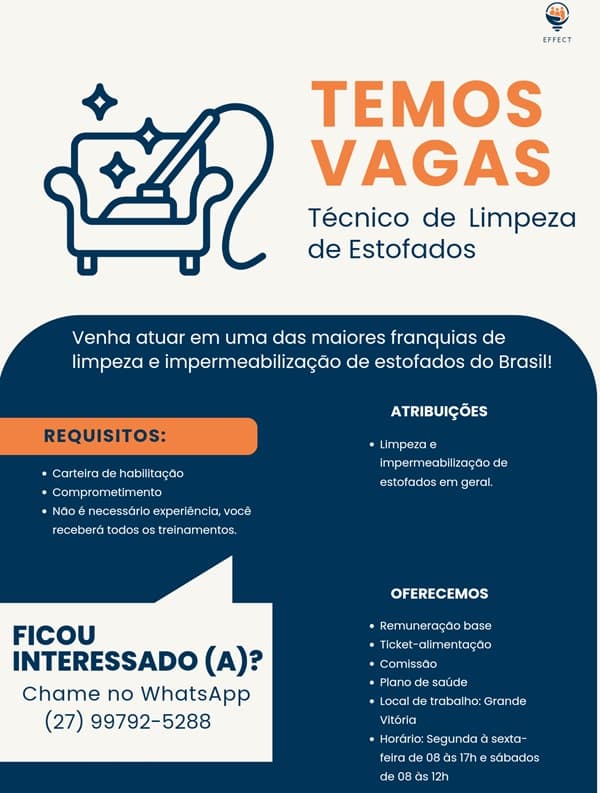 VAGA DE LAVADOR DE ESTOFADOS