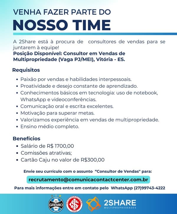 CONSULTOR DE VENDAS - VITÓRIA