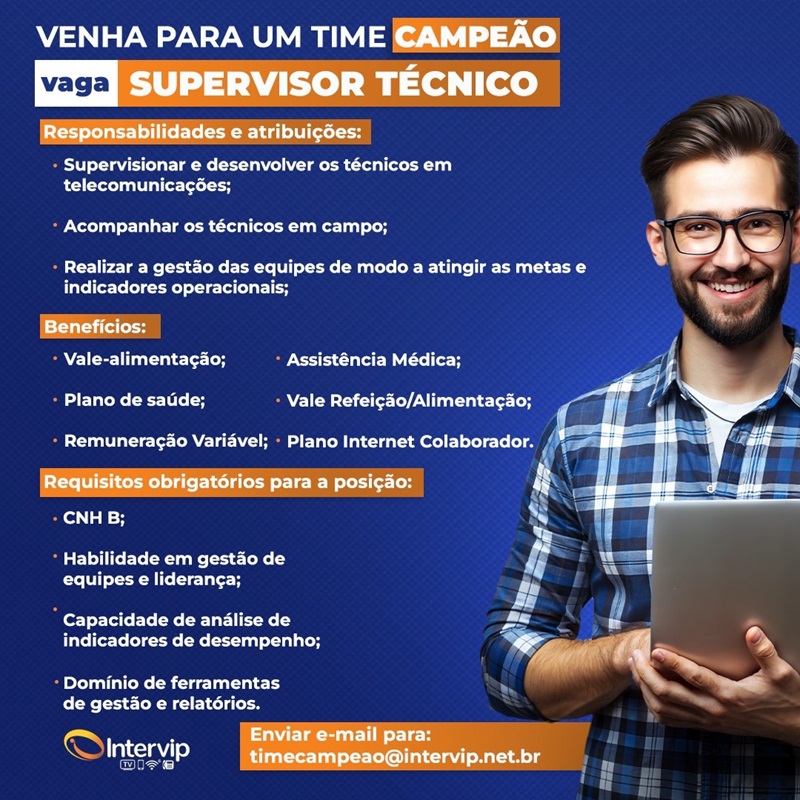 VAGA PARA SUPERVISOR TÉCNICO