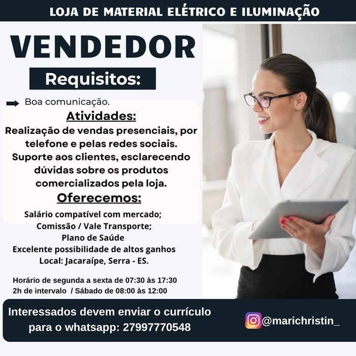 VAGA PARA VENDEDOR
