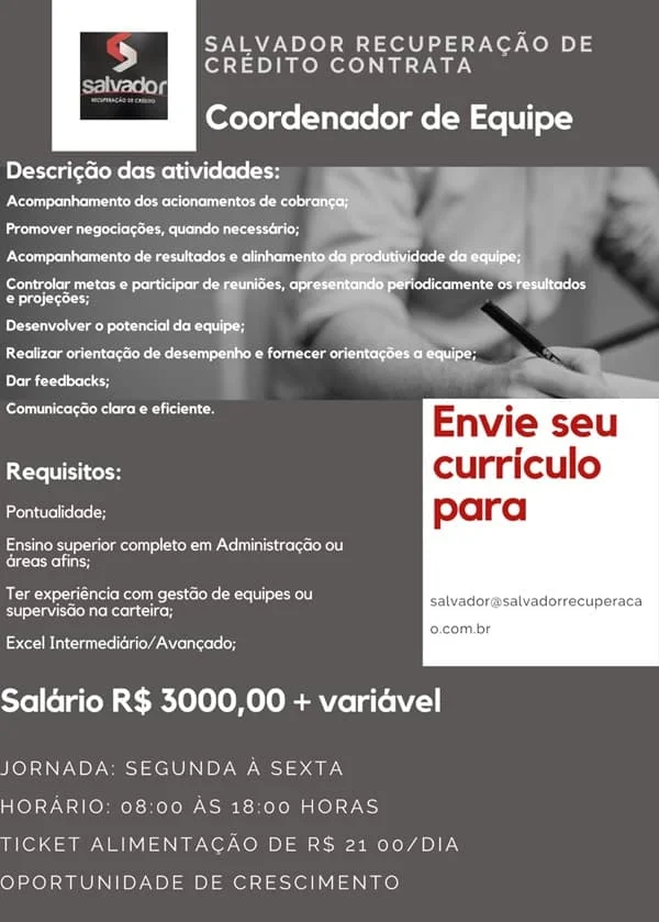 COORDENADOR DE EQUIPE