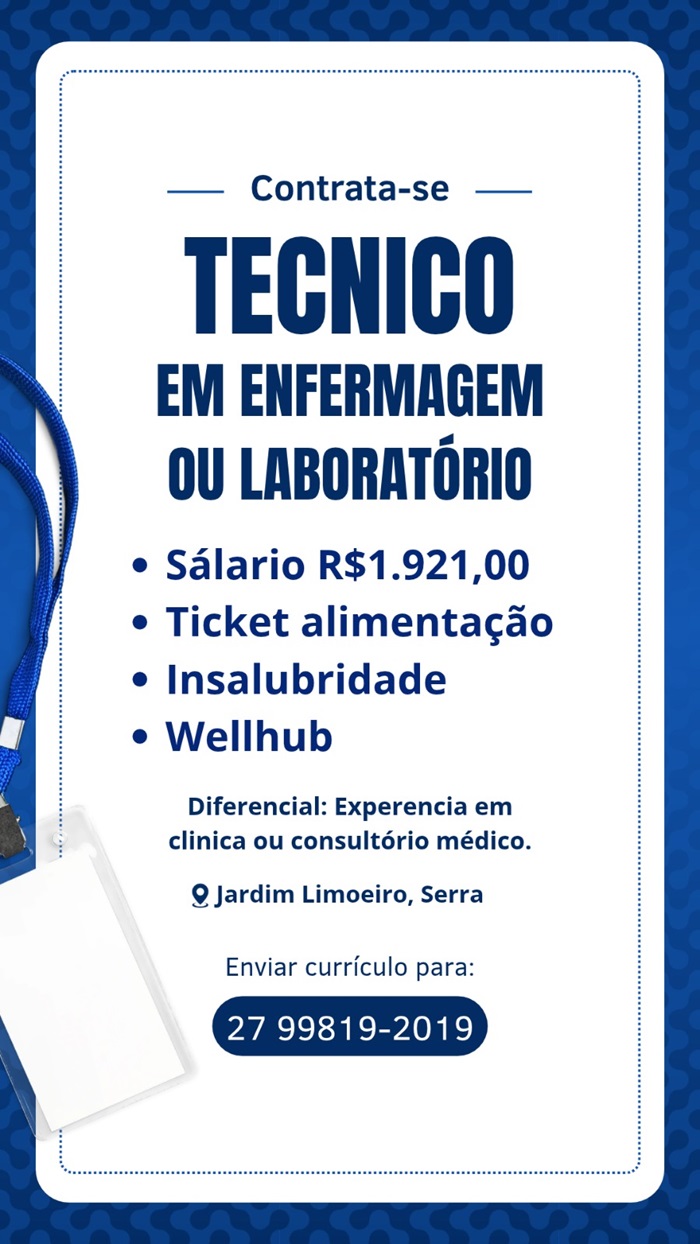 TÉCNICO EM ENFERMAGEM OU LABORATÓRIO