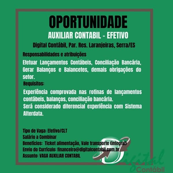 AUXILIAR CONTÁBIL - EFETIVO