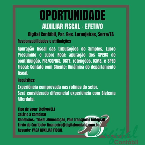 AUXILIAR FISCAL - EFETIVO