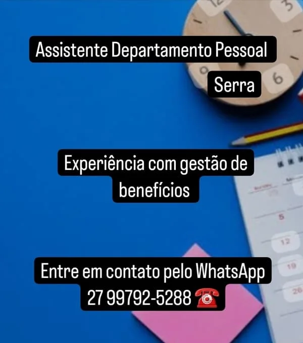 ASSISTENTE DE DEPARTAMENTO PESSOAL