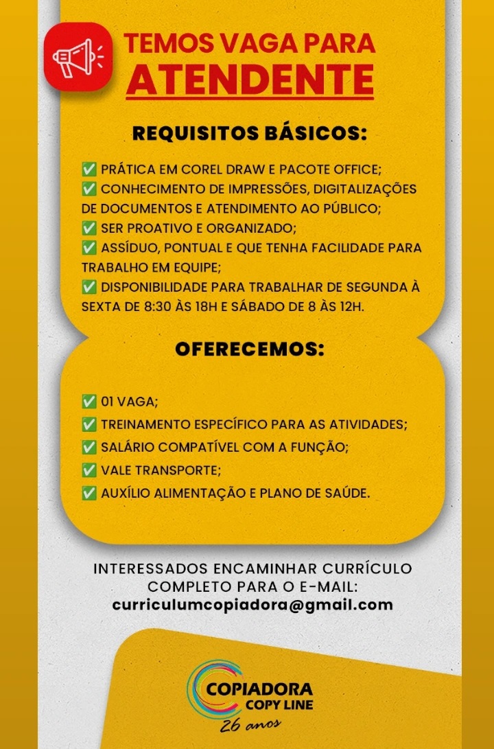Atendente de Copiadora