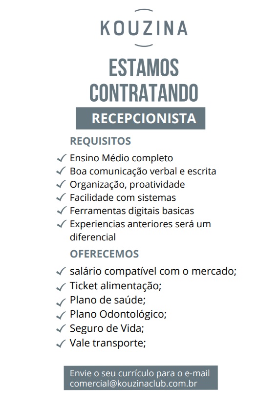 Kouzina contrata Recepcionista Loja