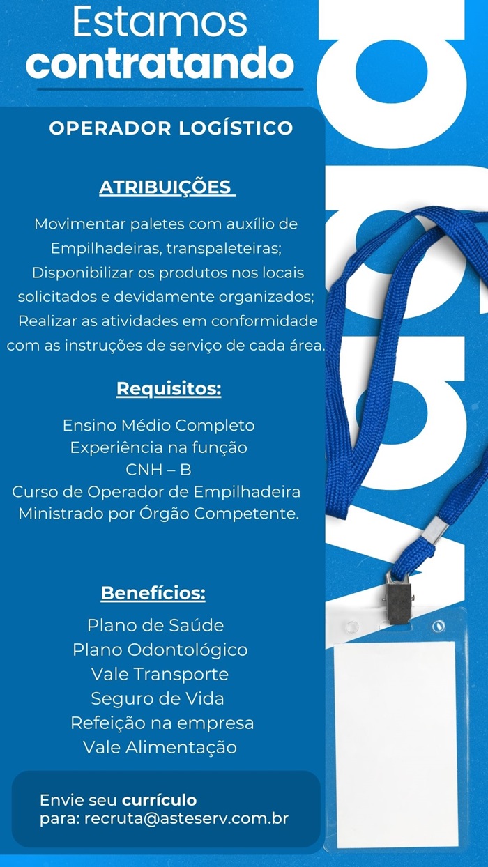 VAGA DE OPERADOR LOGÍSTICO