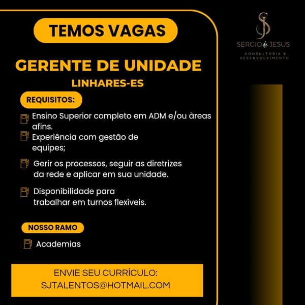 GERENTE DE UNIDADE