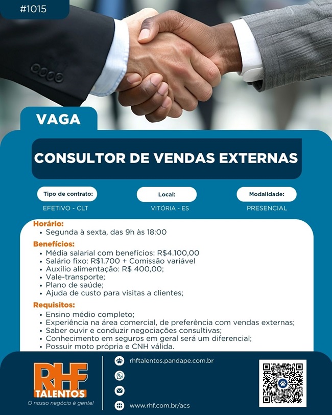 VENDEDOR EXTERNO – RAMO DE SEGUROS