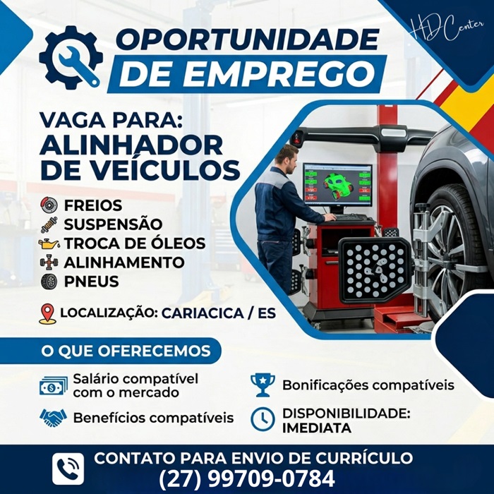 Vaga para Alinhador de Veículos em Cariacica