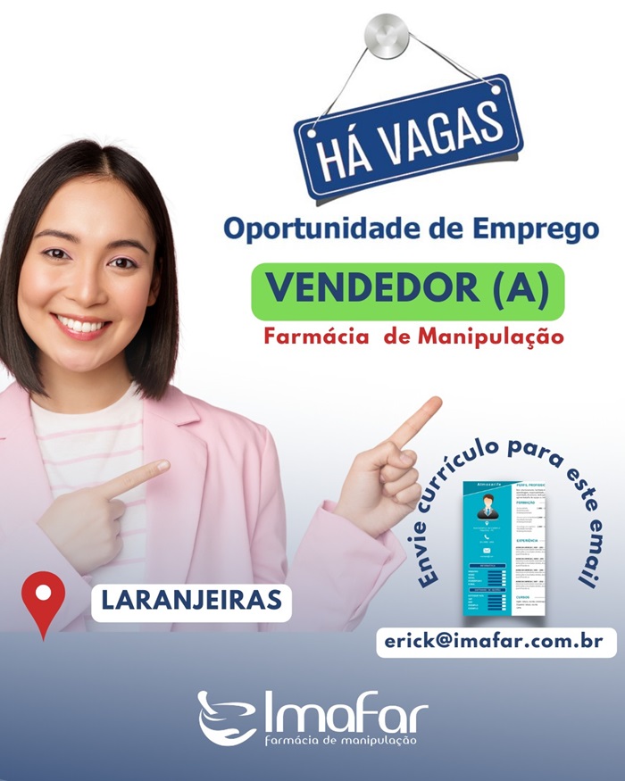 Imafar contrata Vendedor(a)