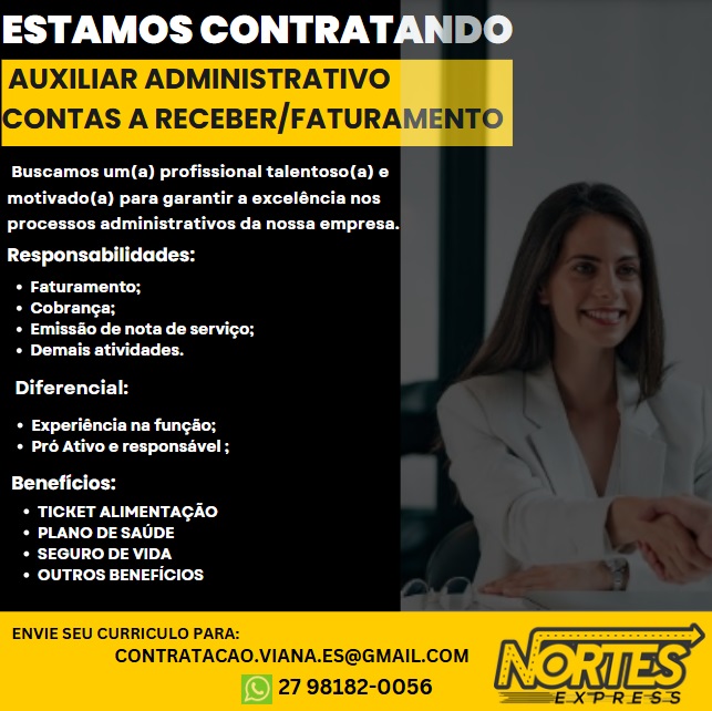 AUXILIAR ADMINISTRATIVO CONTAS A RECEBER / FATURAMENTO