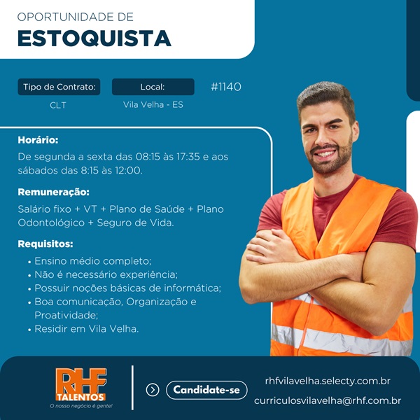 VAGA DE ESTOQUISTA