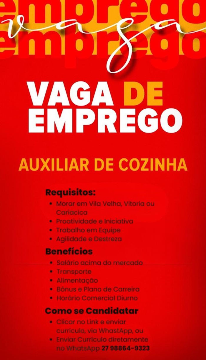 AUXILIAR DE COZINHA