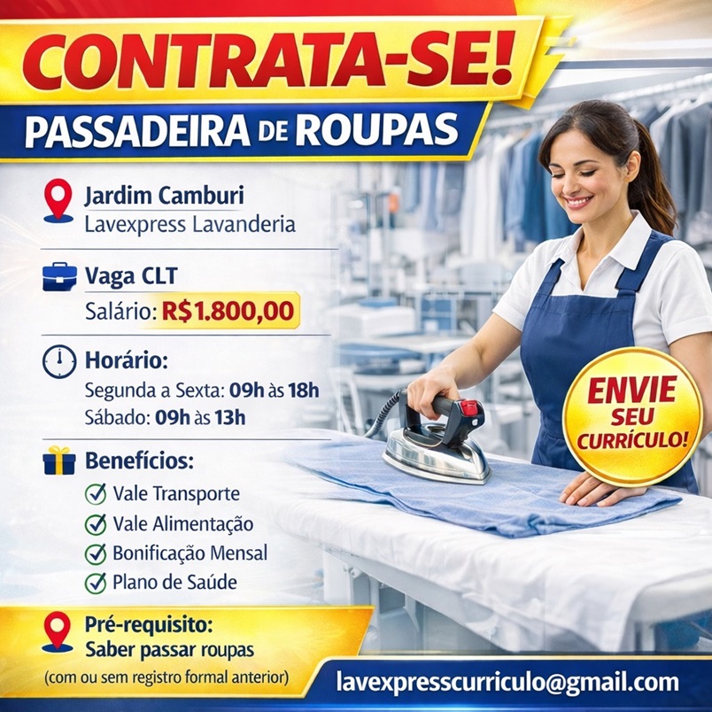 Vaga para Passadeira de Roupas