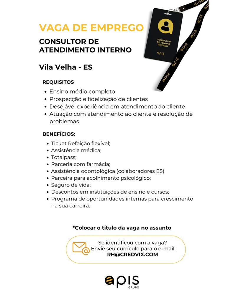 CONSULTOR DE ATENDIMENTO INTERNO