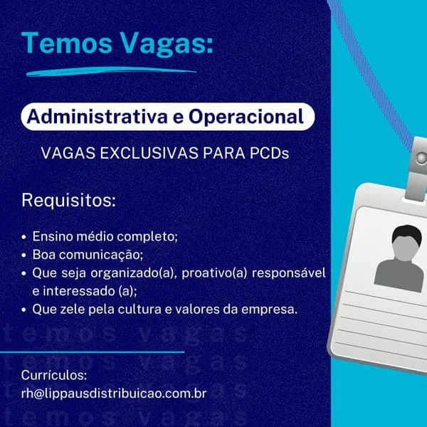 VAGAS PARA PESSOAS COM DEFICIÊNCIA
