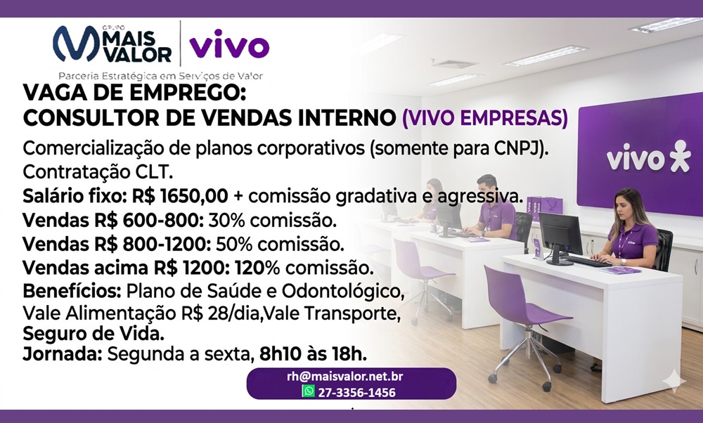 CONSULTOR DE VENDAS INTERNO