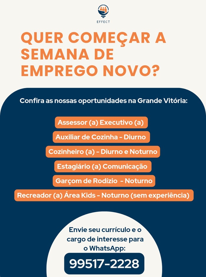 OPORTUNIDADES DE EMPREGO NA GRANDE VITÓRIA