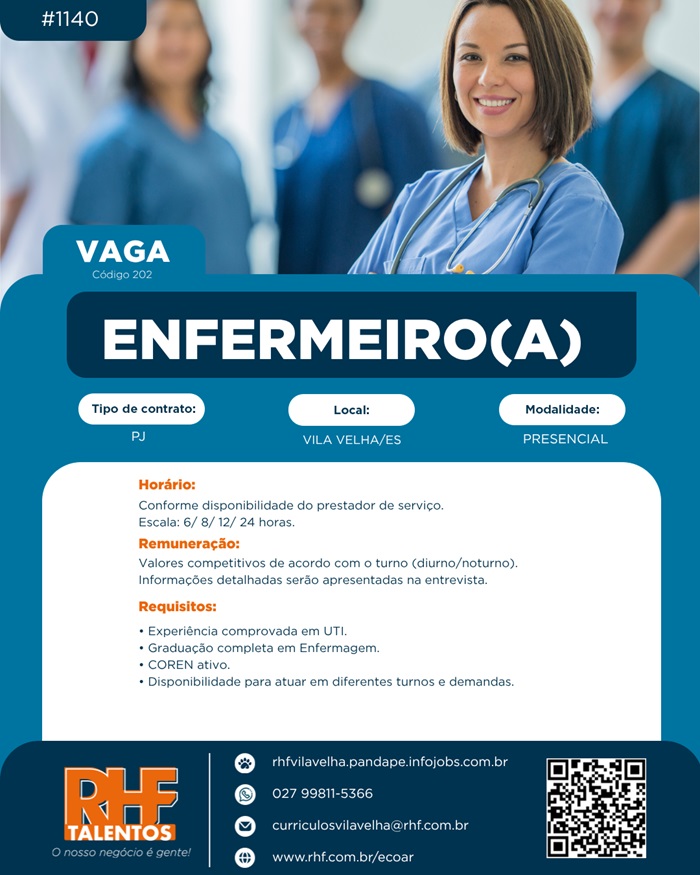 Vaga para Enfermeiro(a)