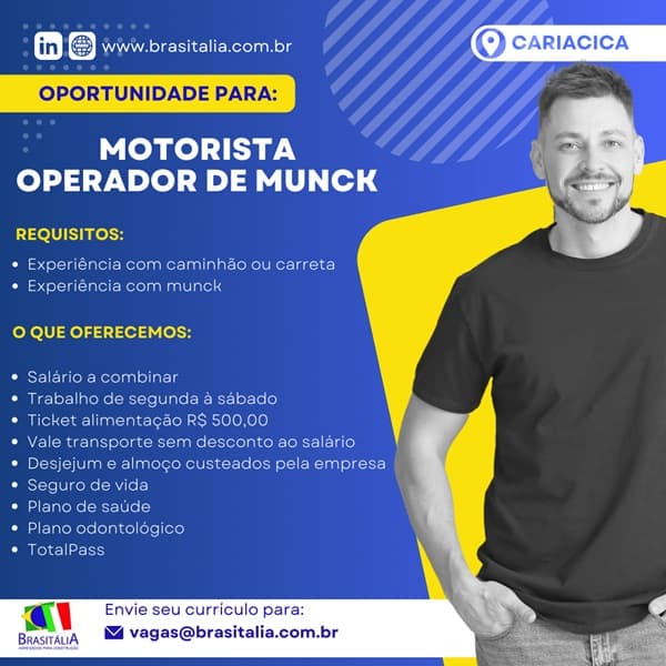 MOTORISTA OPERADOR DE MUNCK