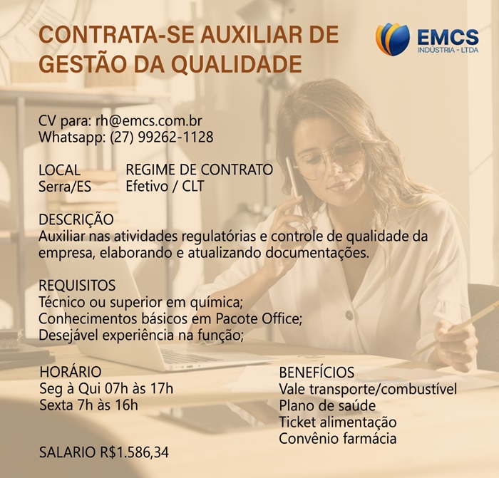 AUXILIAR DE GESTÃO DE QUALIDADE