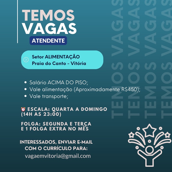 VAGA PARA ATENDENTE