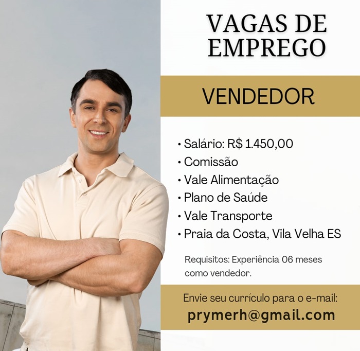 02 VAGAS - VENDEDOR DE MATERIAL DE CONSTRUÇÃO