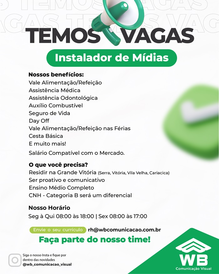 VAGA DE INSTALADOR DE MÍDIAS