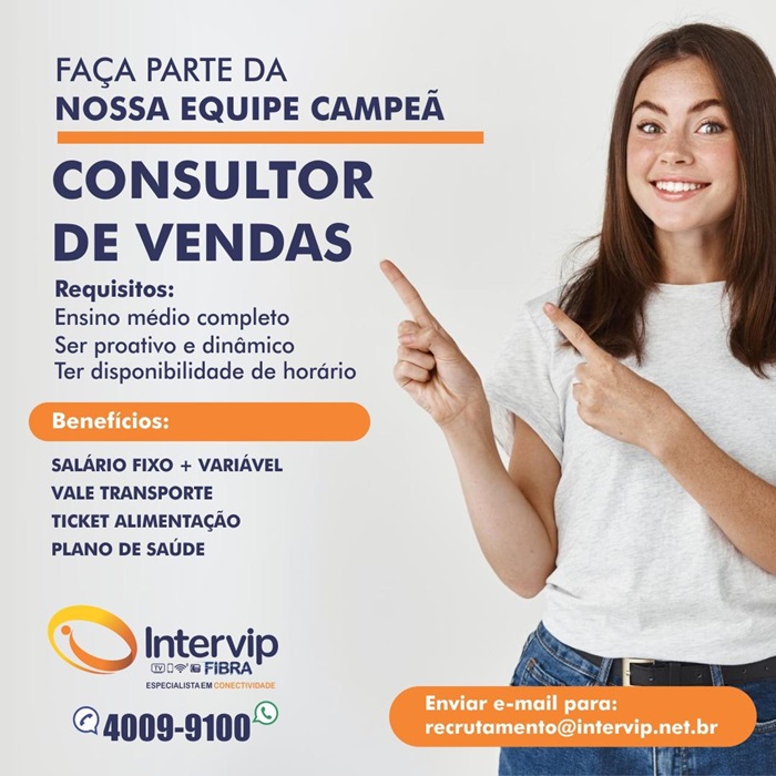 VAGA DE CONSULTOR DE VENDAS