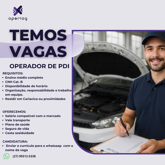 Operlog contrata Operador de PDI