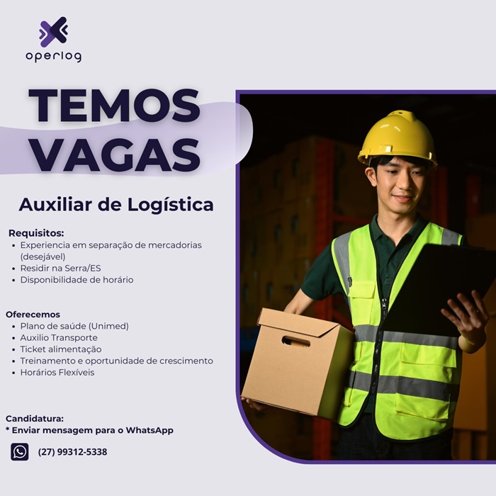 Operlog contrata Auxiliar de Logística 