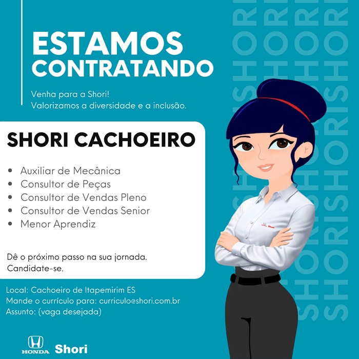 Honda Shori Cachoeiro abre vagas de Emprego