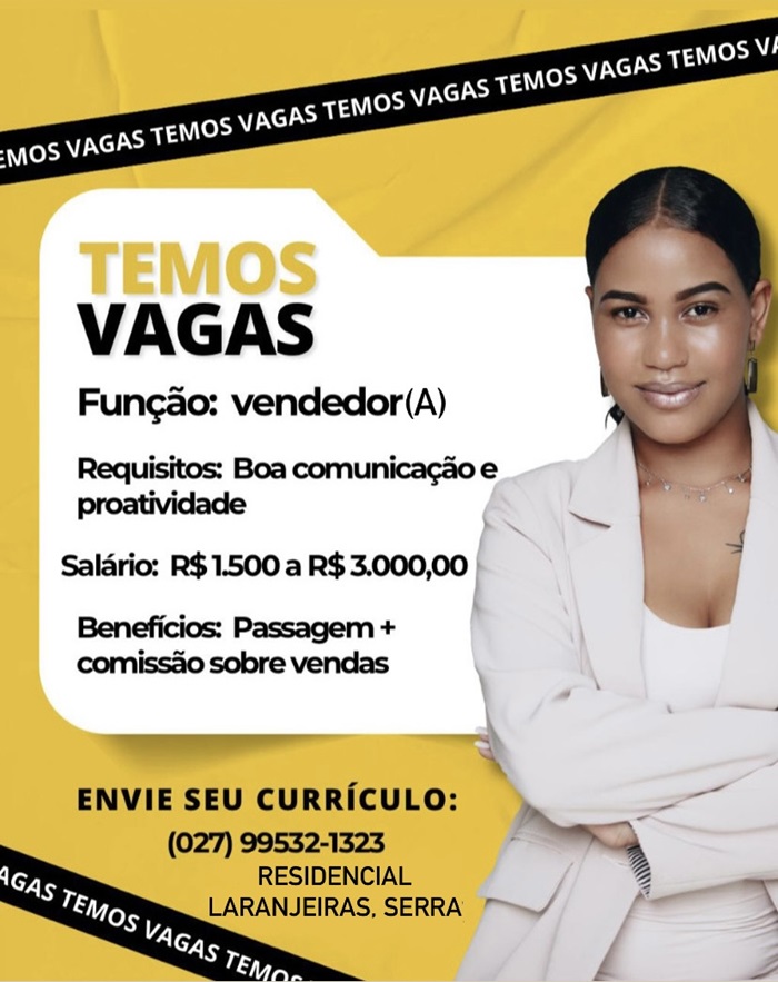 Vagas para Vendedor(a) e Vendedor(a) Supervisor