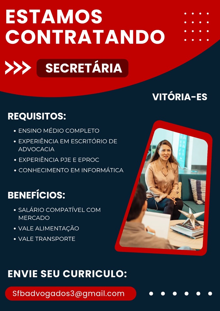 VAGA PARA SECRETÁRIA
