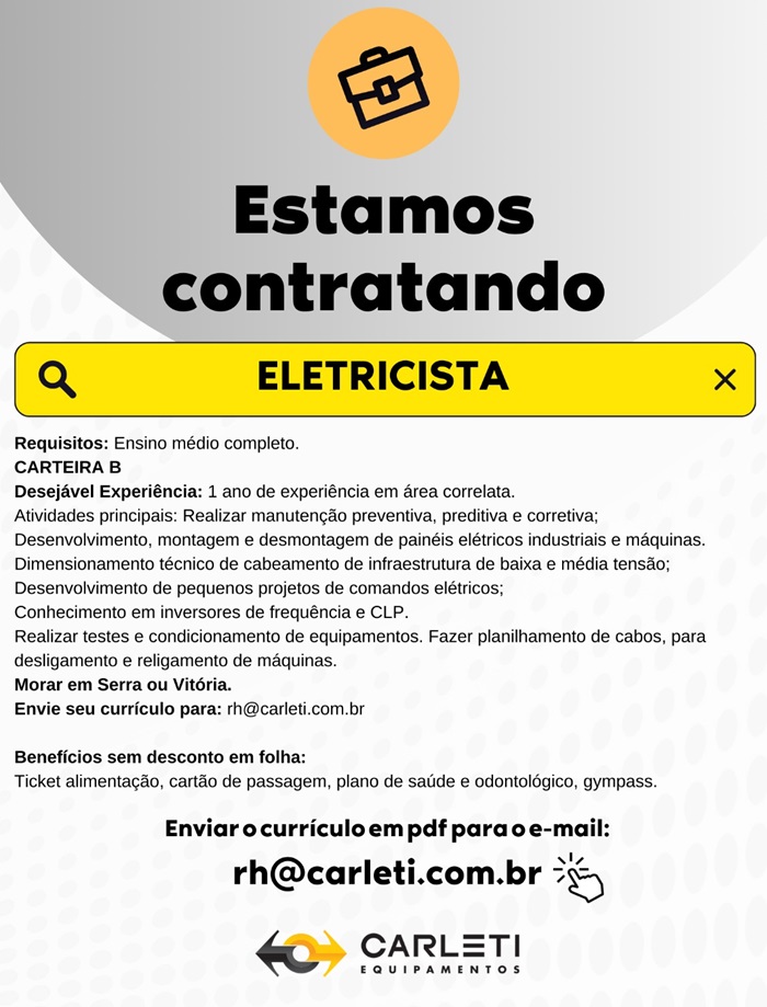 VAGA DE ELETRICISTA