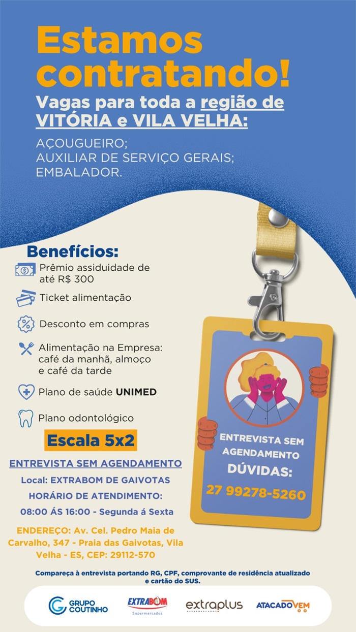 Extrabom abre vagas para VITÓRIA e VILA VELHA