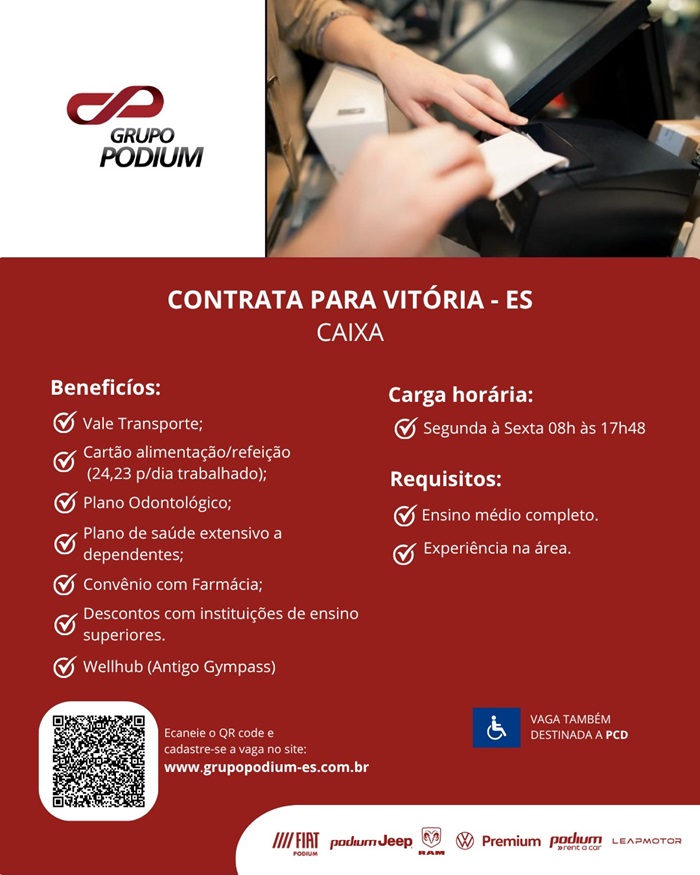 GRUPO PODIUM CONTRATA CAIXA (VITÓRIA/ES)