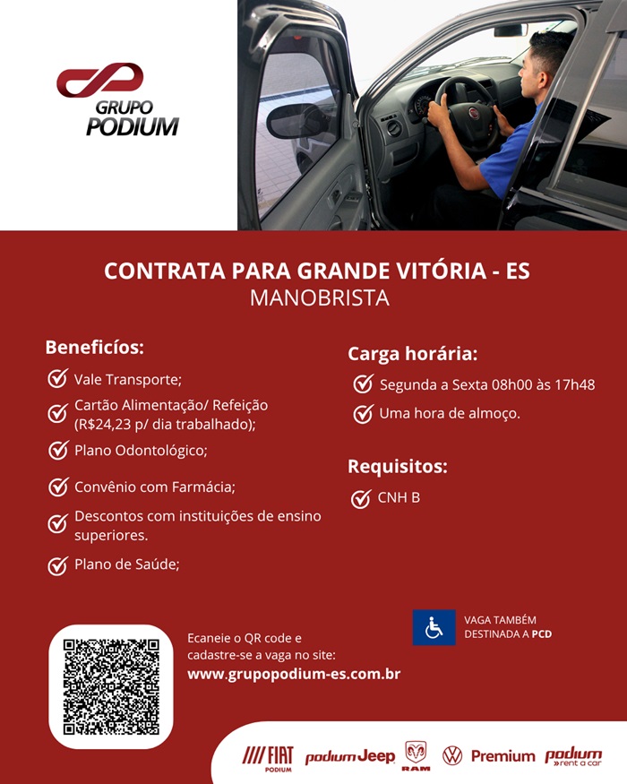 GRUPO PODIUM CONTRATA MANOBRISTA
