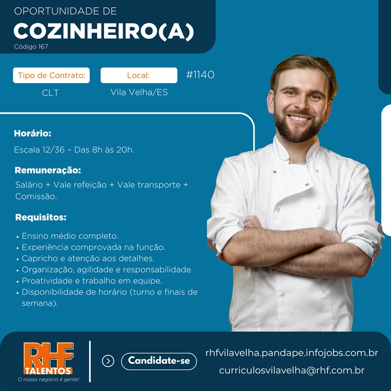 Vaga para Cozinheiro(a)