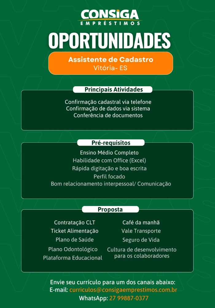 ASSISTENTE DE CADASTRO