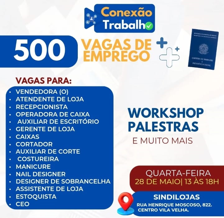500 Vagas de Emprego em Vila Velha