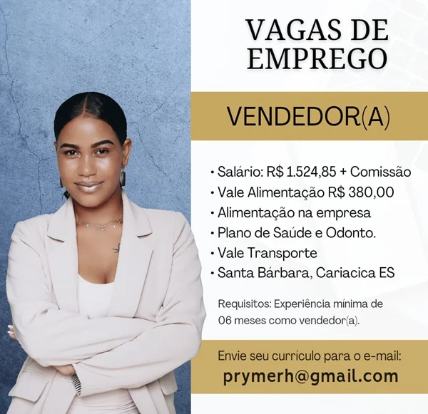 04 VAGAS - VENDEDOR(A) INTERNO(A)