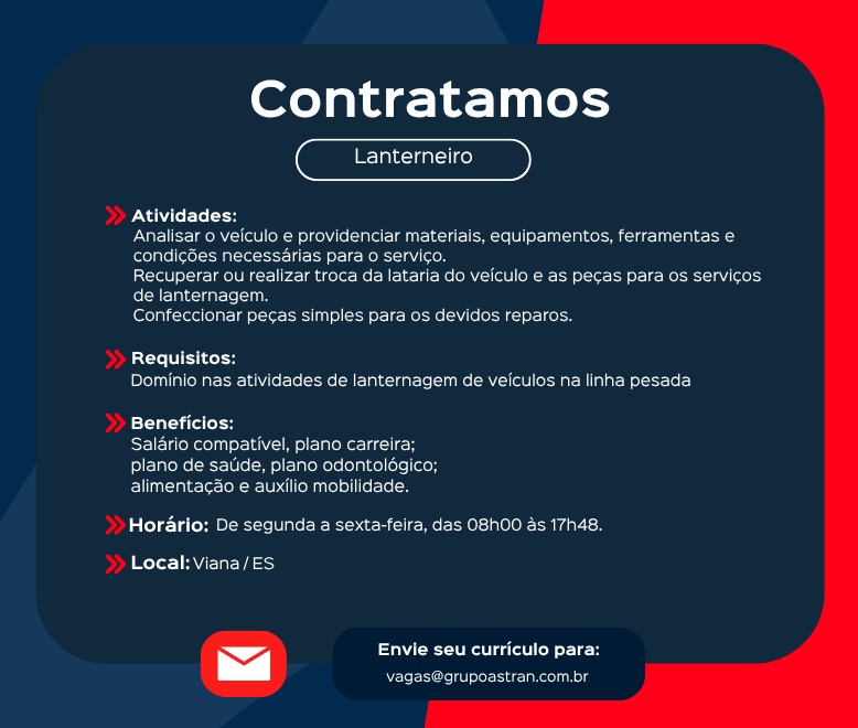 Grupo Astran contrata Lanterneiro