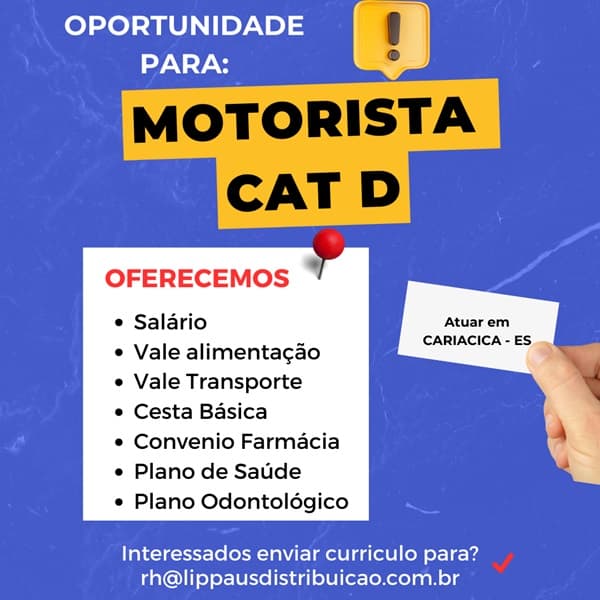 MOTORISTA CATEGORIA "D"