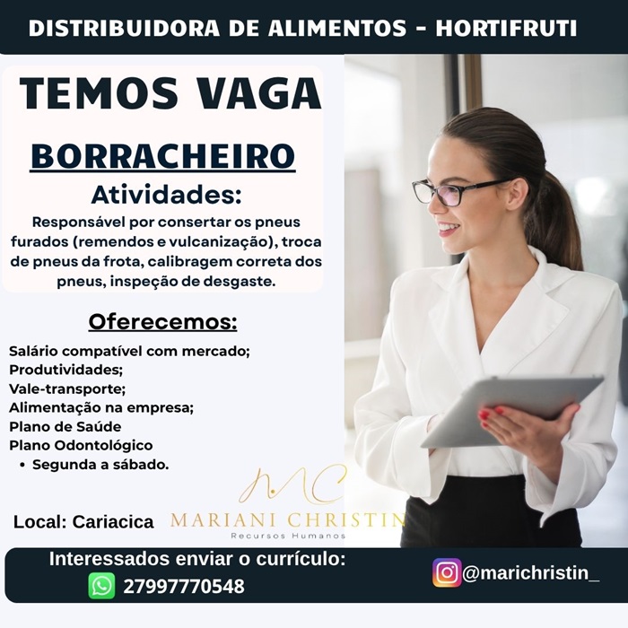VAGA DE BORRACHEIRO